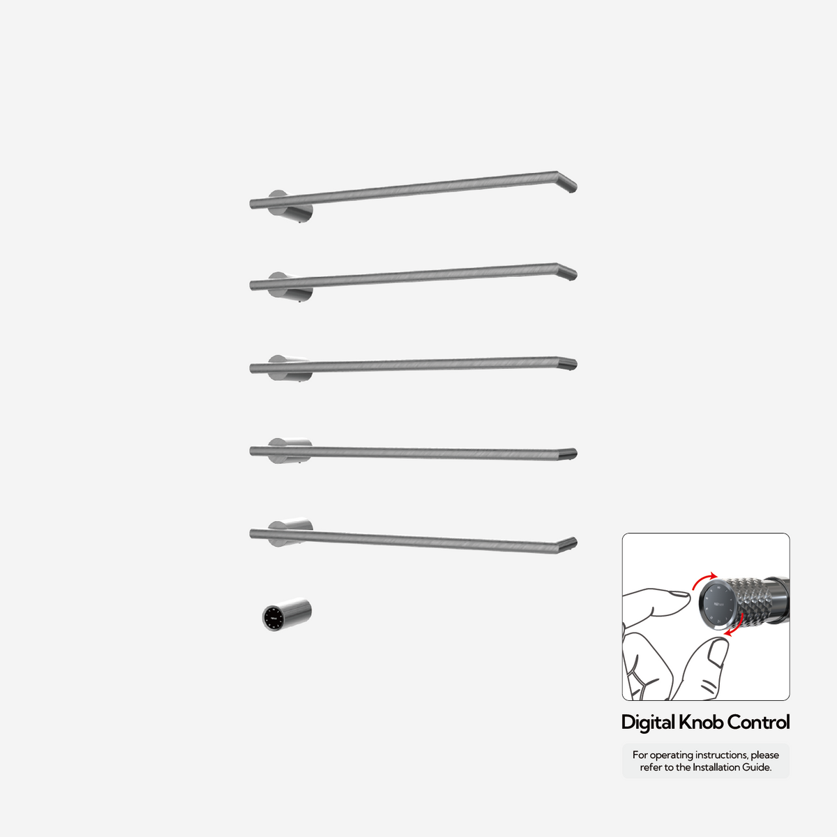P&Bhusri G26-XL-GML-XY Sèche-serviettes G26 en PVD Gun Metal