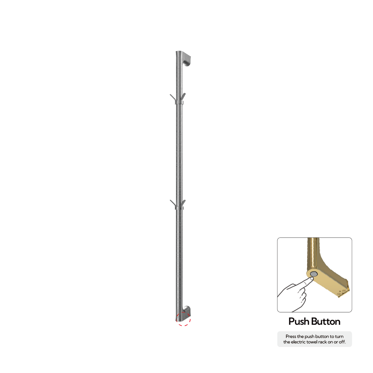 P&Bhusri G27-M-GML-N Sèche-serviettes G27 en PVD Gun Metal