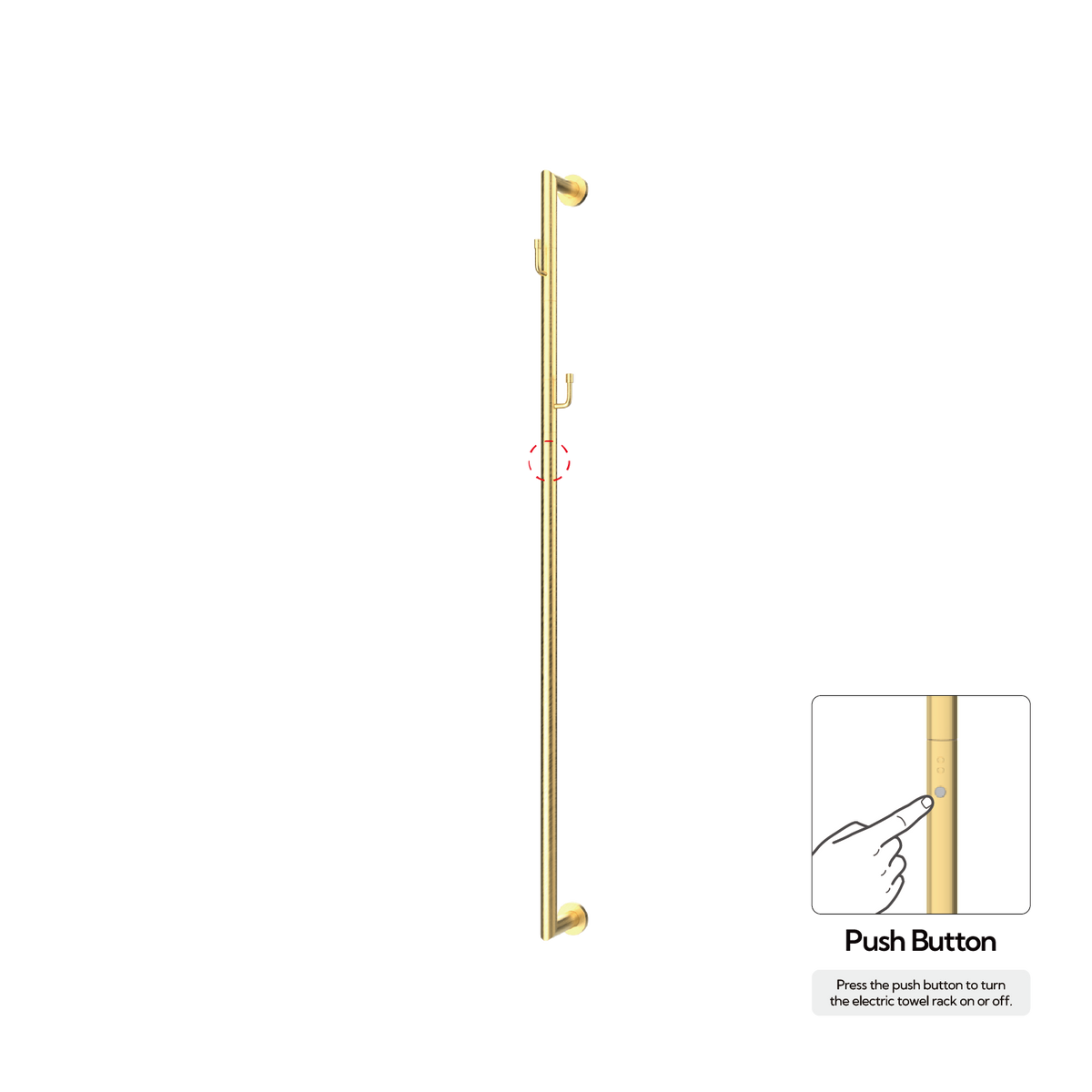Sèche-serviettes P&Bhusri G28-M-BLG-N G28 en PVD or brossé de luxe