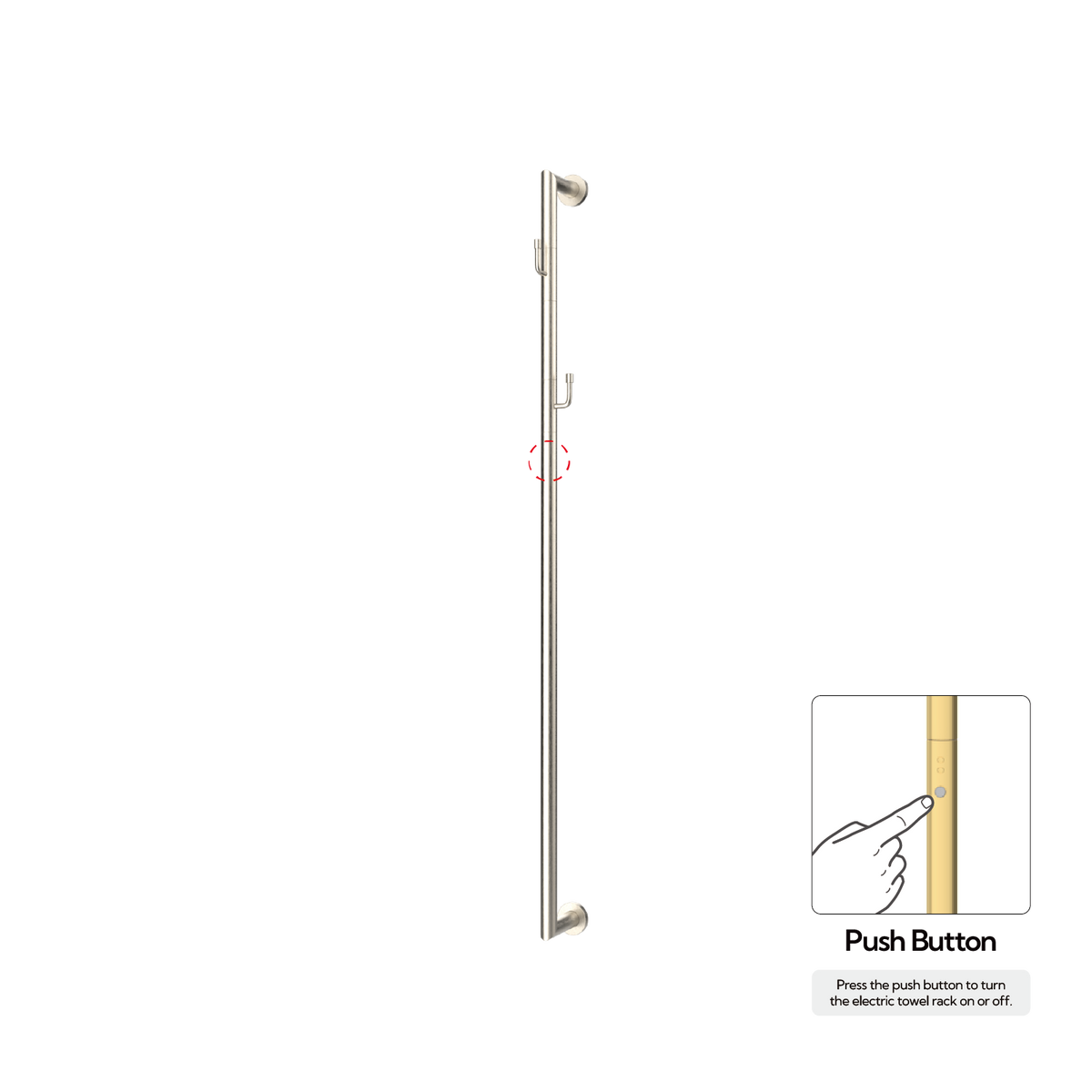 Sèche-serviettes P&Bhusri G28-M-BNI-N G28 en nickel brossé PVD