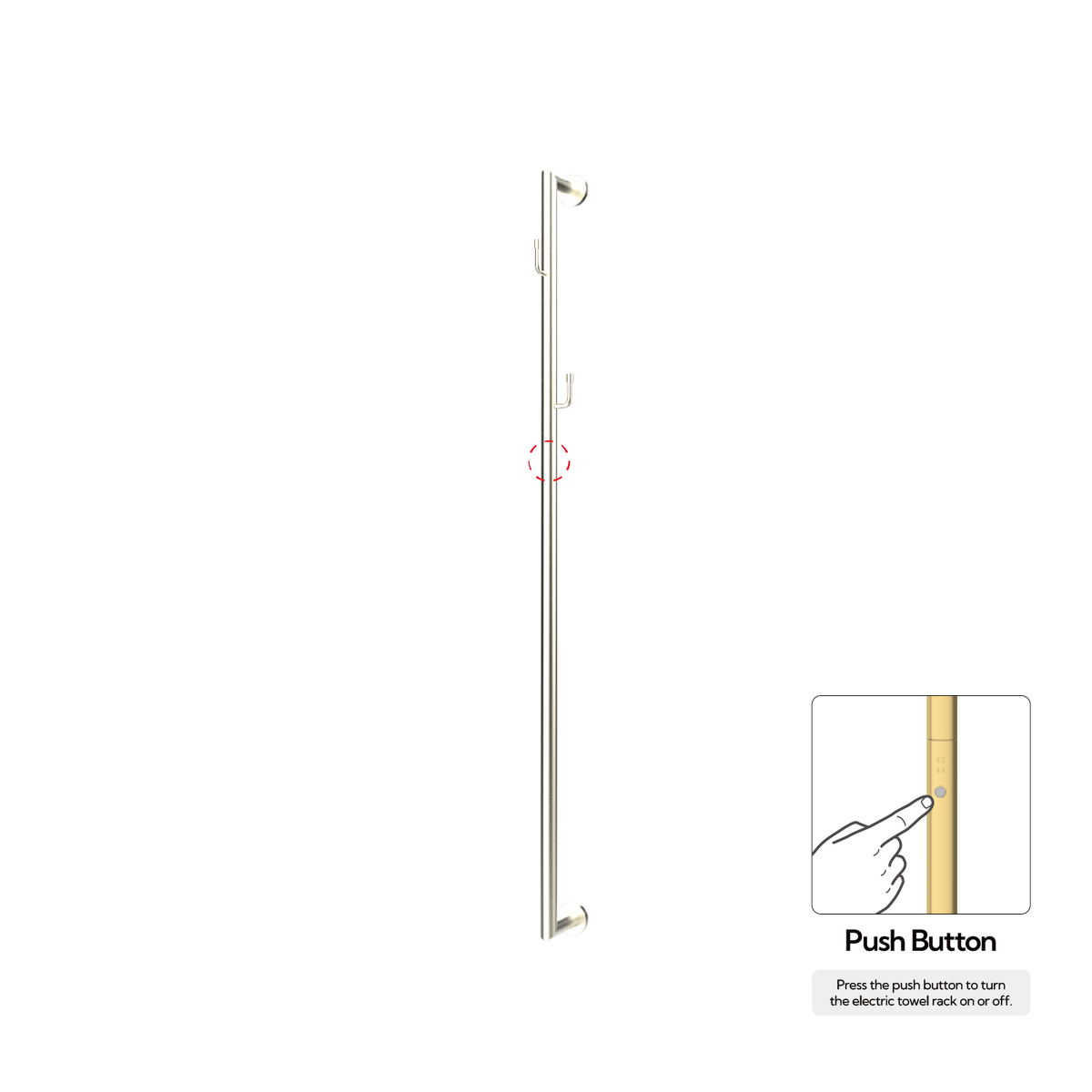 Sèche-serviettes P&Bhusri G28-M-BWG-N G28 en PVD or blanc brossé