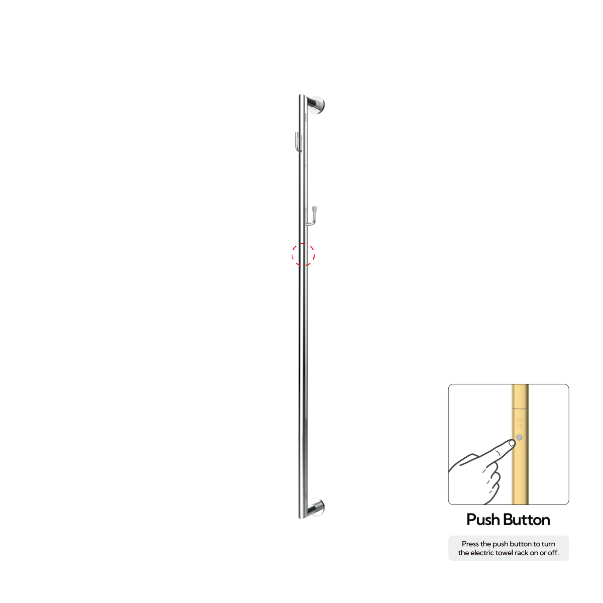 Sèche-serviettes P&Bhusri G28-M-CHR-N G28 en chrome poli