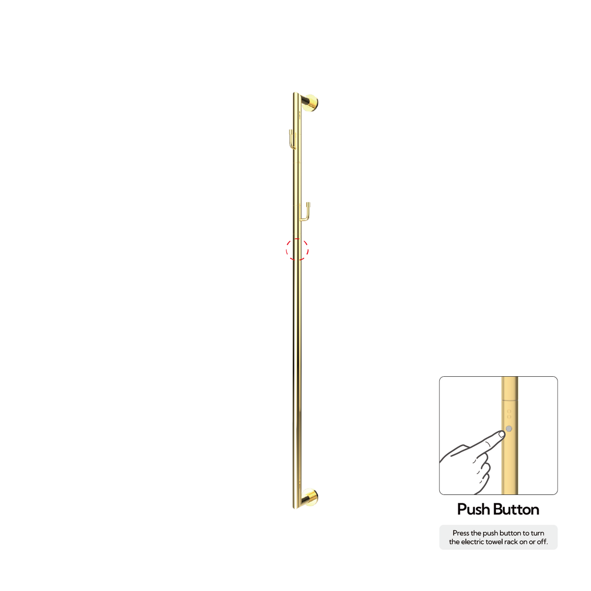 Sèche-serviettes P&Bhusri G28-M-PBR-N G28 en laiton poli PVD