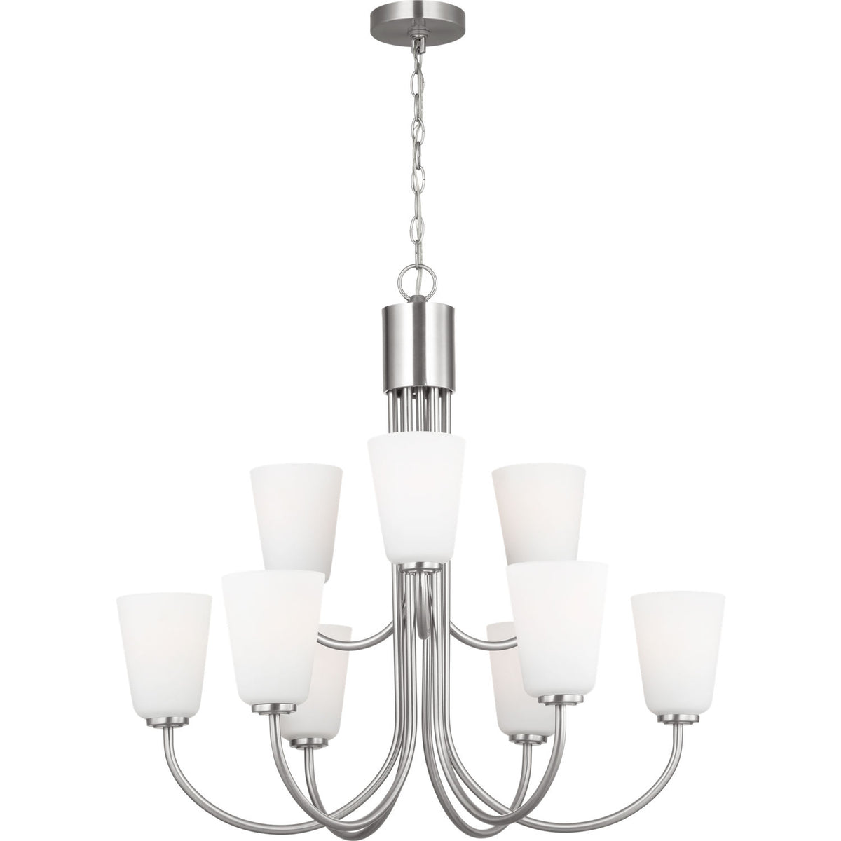 Generation Lighting GLC1139BS Miles Nine Light Chandelier