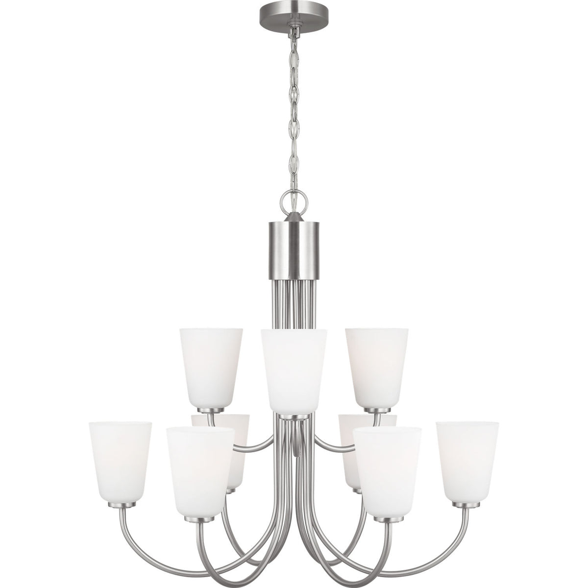 Generation Lighting GLC1139BS Miles Nine Light Chandelier