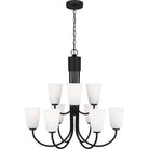 Generation Lighting GLC1139MBK Miles Nine Light Chandelier