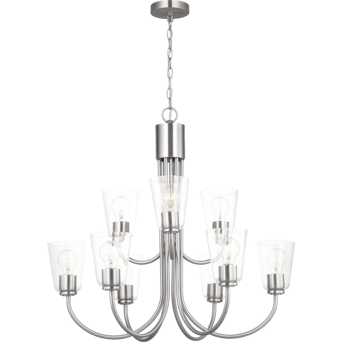 Generation Lighting GLC1169BS Miles Nine Light Chandelier