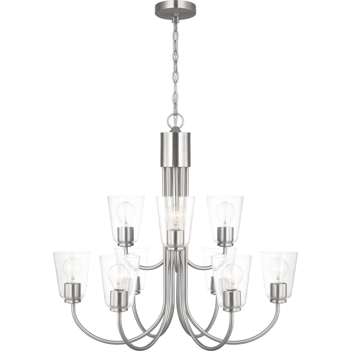 Generation Lighting GLC1169BS Miles Nine Light Chandelier