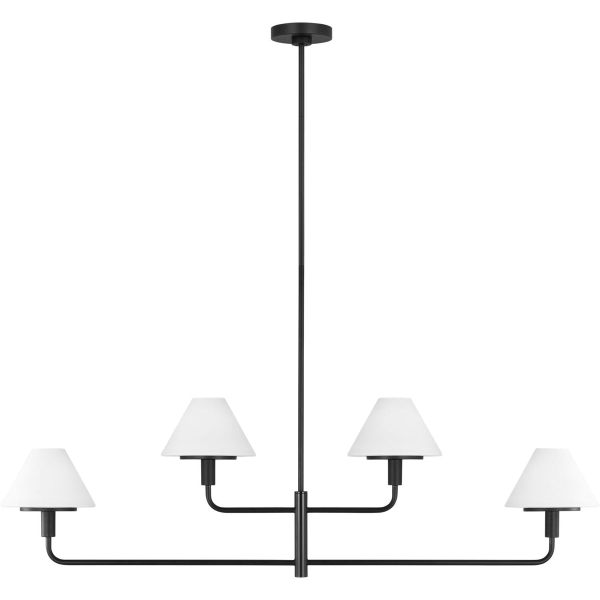 Generation Lighting GLC1244MBK Mendota Quatre lampes linéaires Suspendu