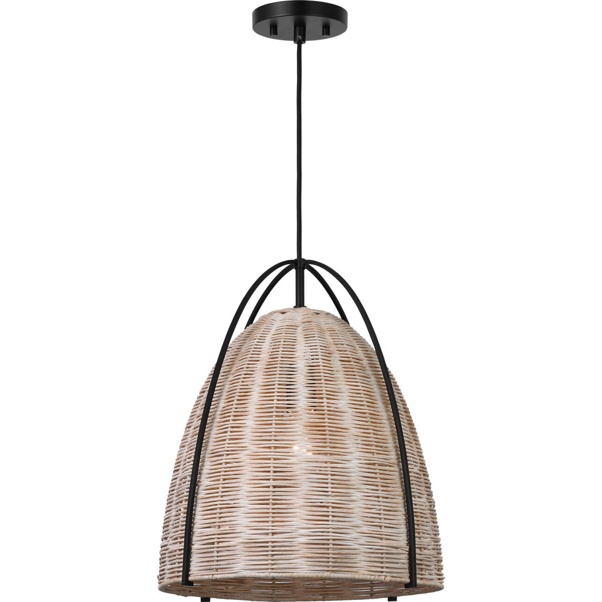 Visual Comfort Studio Collection GLP1071MBK-ASW Norman Wicker Pendant