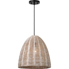 Visual Comfort Studio Collection GLP1071MBK-ASW Norman Wicker Pendant