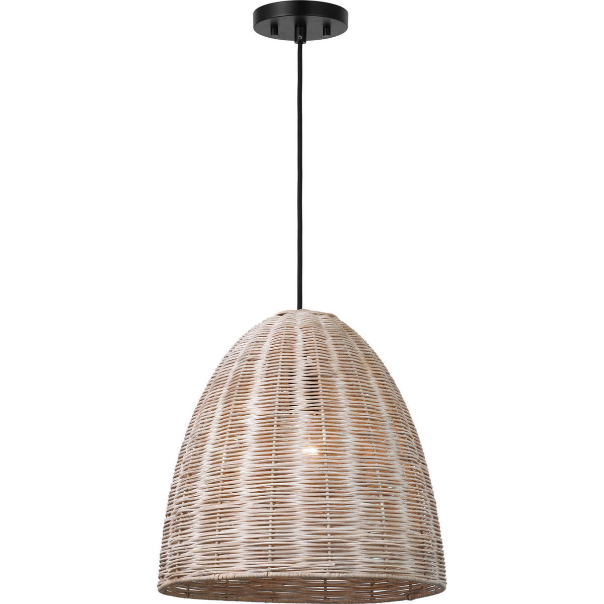 Visual Comfort Studio Collection GLP1071MBK-ASW Norman Wicker Pendant