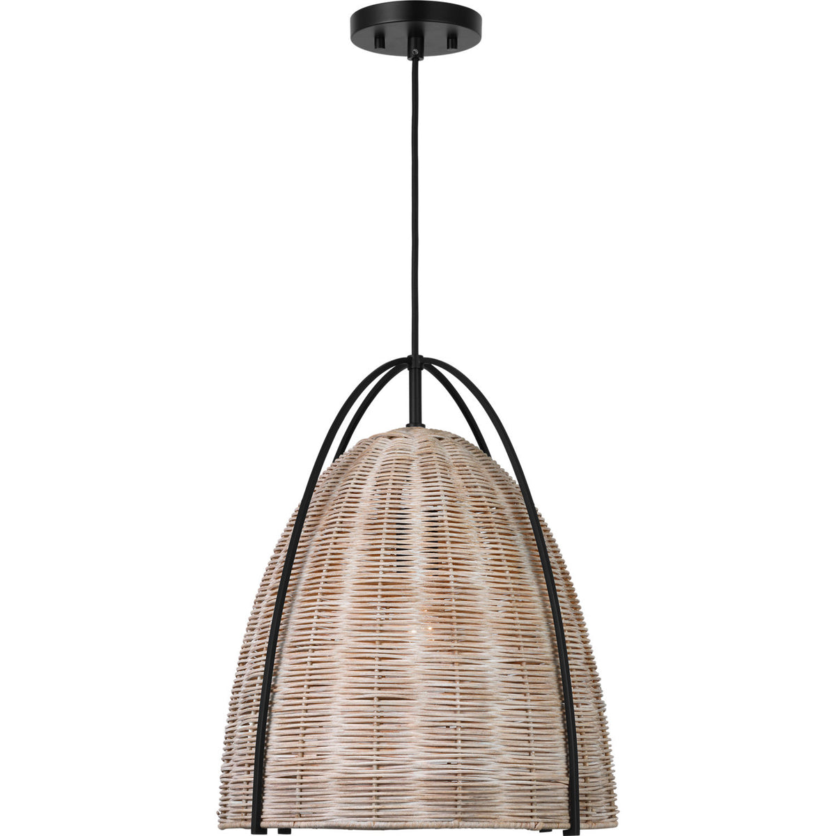 Visual Comfort Studio Collection GLP1071MBK-ASW Norman Wicker Pendant