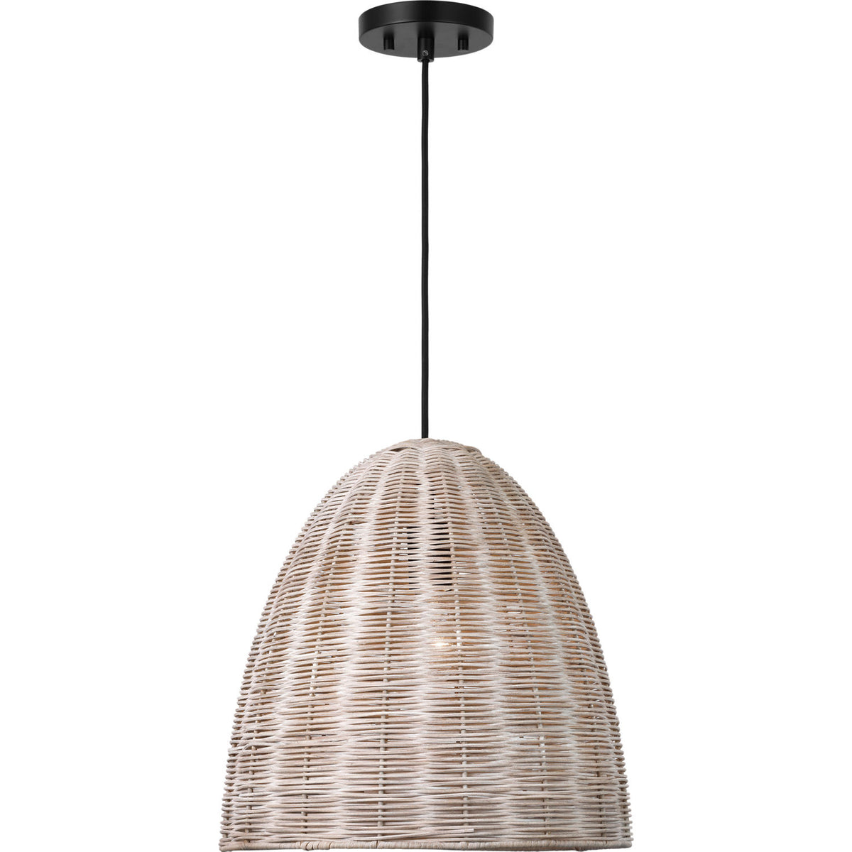 Visual Comfort Studio Collection GLP1071MBK-ASW Norman Wicker Pendant