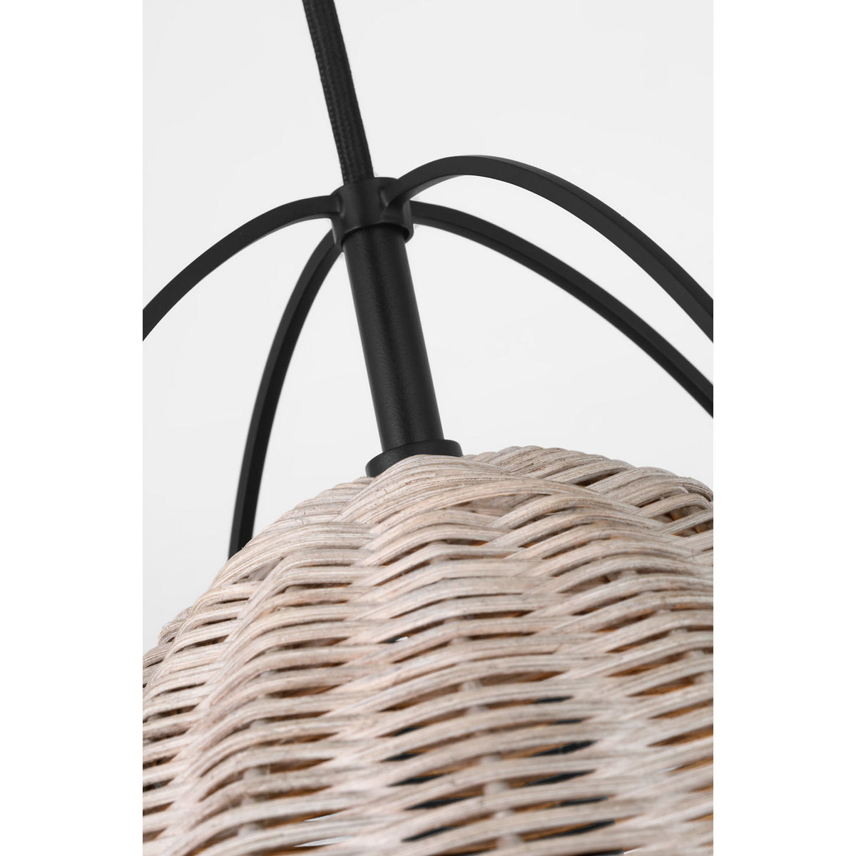 Visual Comfort Studio Collection GLP1081MBK-ASW Norman Wicker Pendant
