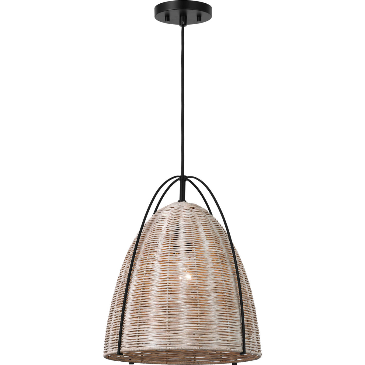 Visual Comfort Studio Collection GLP1081MBK-ASW Norman Wicker Pendant