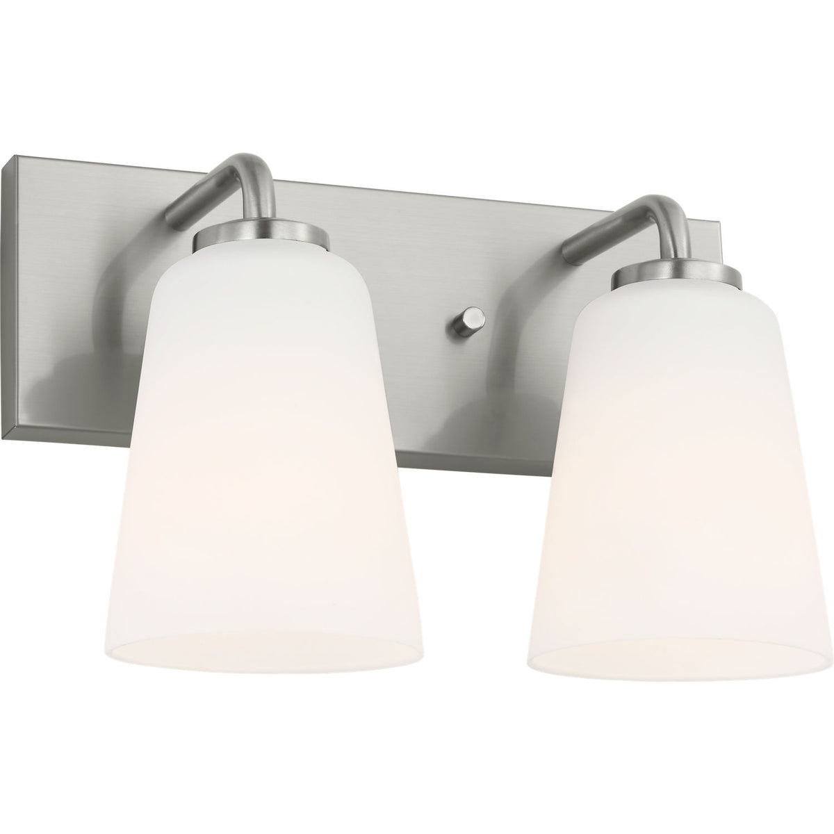 Projecteur de salle de bain à deux lumières Generation Lighting GLV1052BS Miles, modèle Miles.