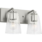 Projecteur de salle de bain à deux lumières Generation Lighting GLV1062BS Miles, modèle Miles.