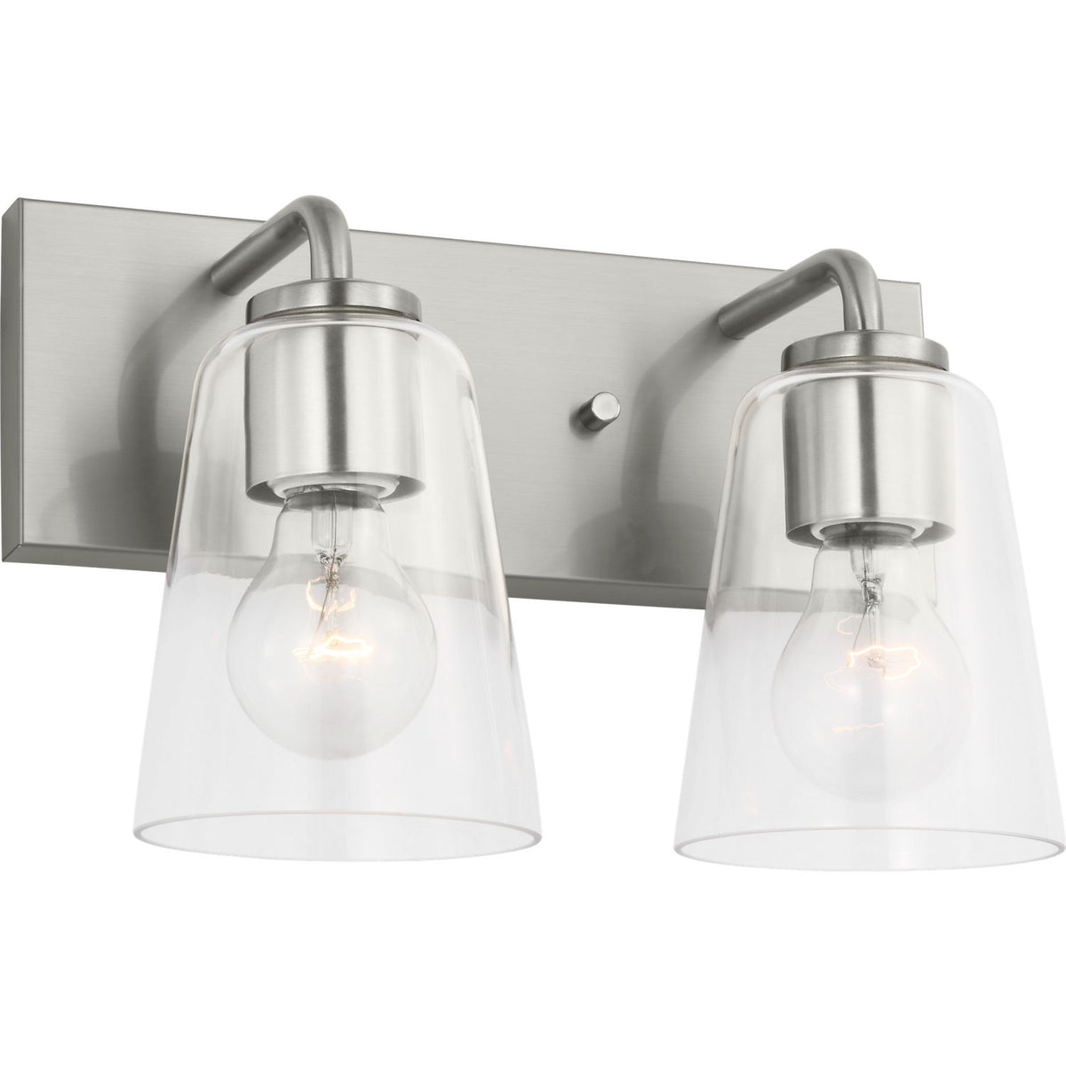 Projecteur de salle de bain à deux lumières Generation Lighting GLV1062BS Miles, modèle Miles.