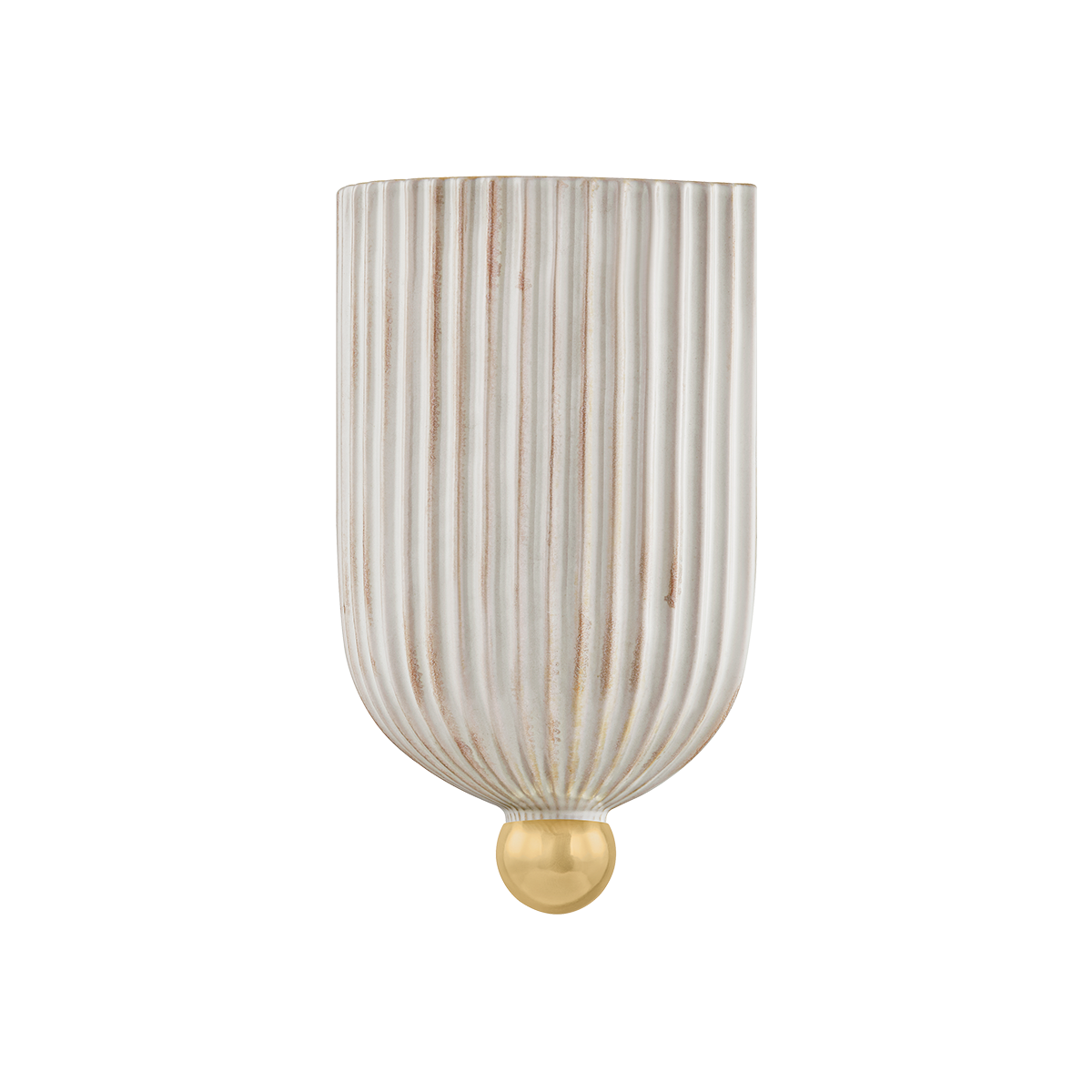 Mitzi H1056101-AGB/CFC Amira Wall Sconce in Ceramic Fluted Cream