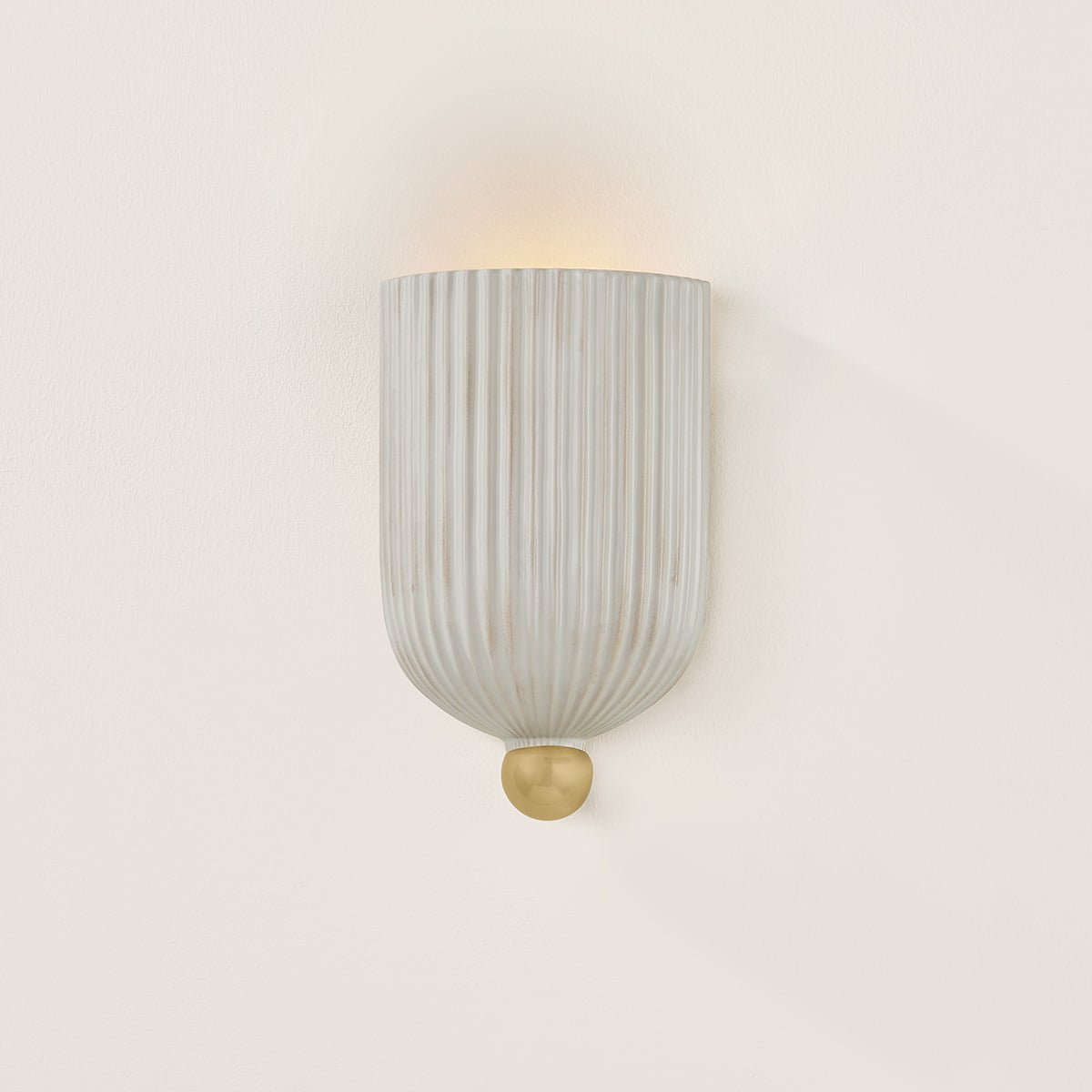 Mitzi H1056101-AGB/CFC Amira Wall Sconce in Ceramic Fluted Cream