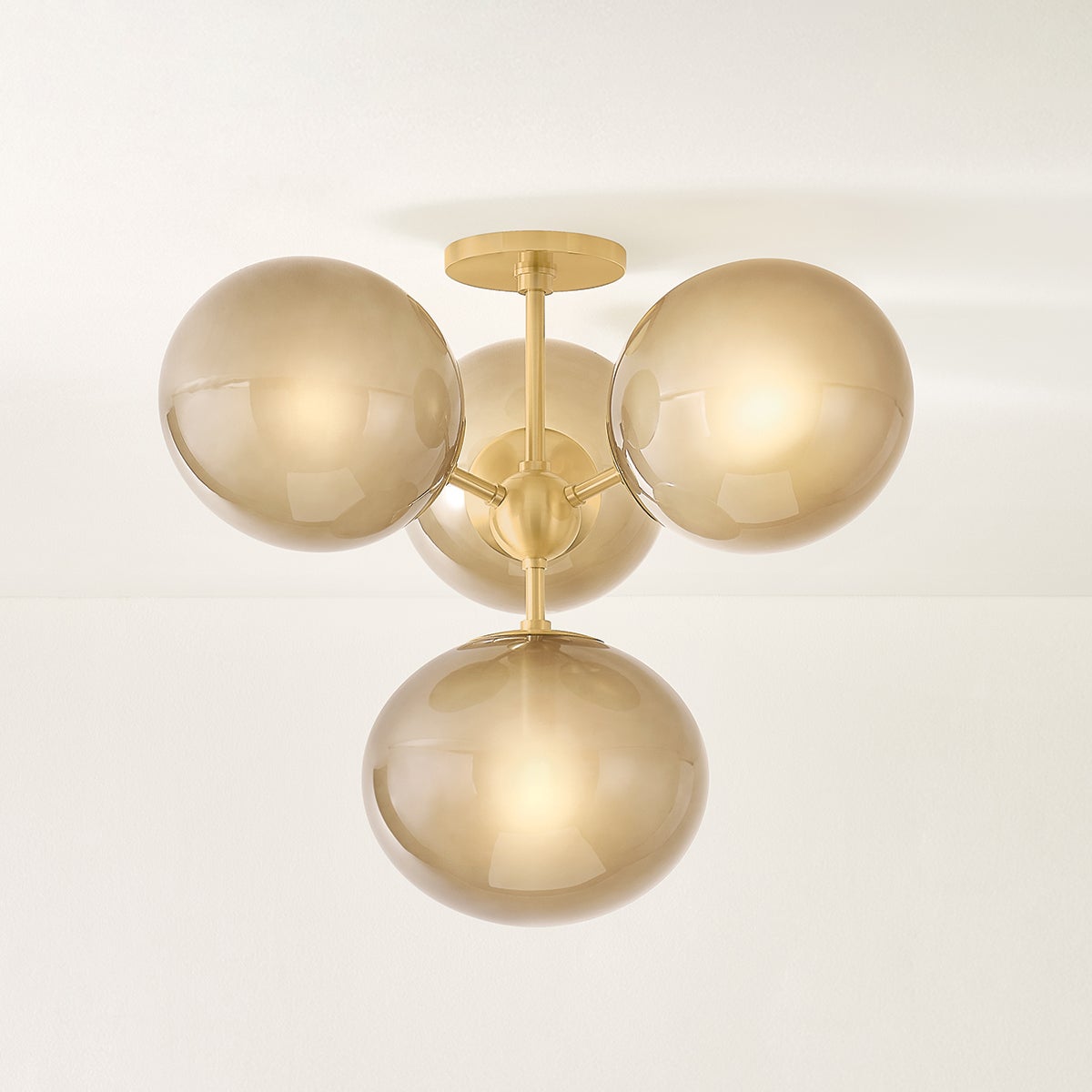 Mitzi H1073604-AGB Zaley Semi Flush in Aged Brass