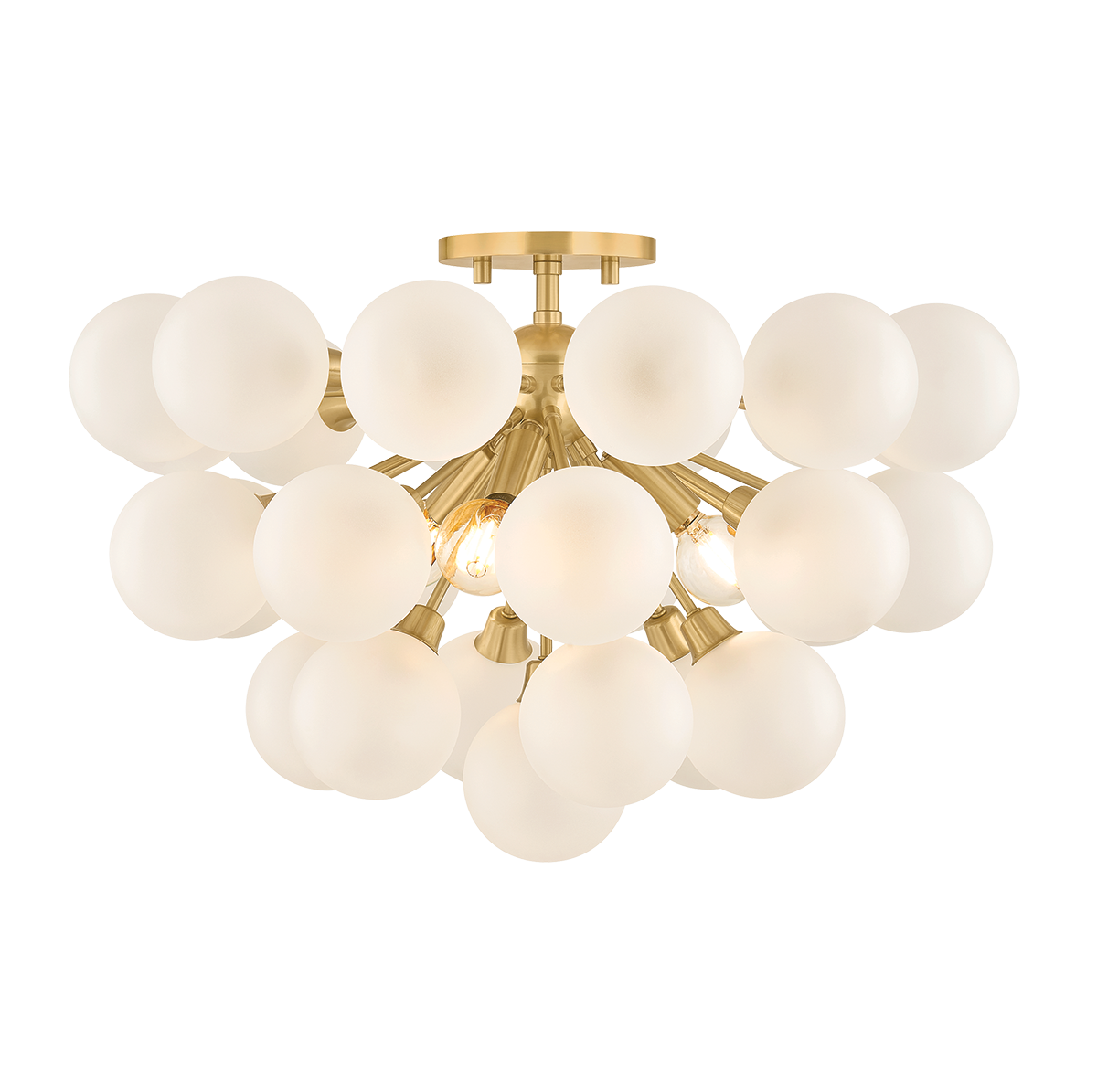 Mitzi Canada - H1087603-AGB - Three Light Semi Flush Mount - Antoneta - Aged Brass