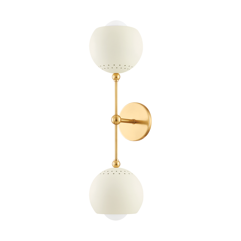 Mitzi - H832102-AGB/SCR - Two Light Wall Sconce - Saylor - Aged Brass/Soft Cream