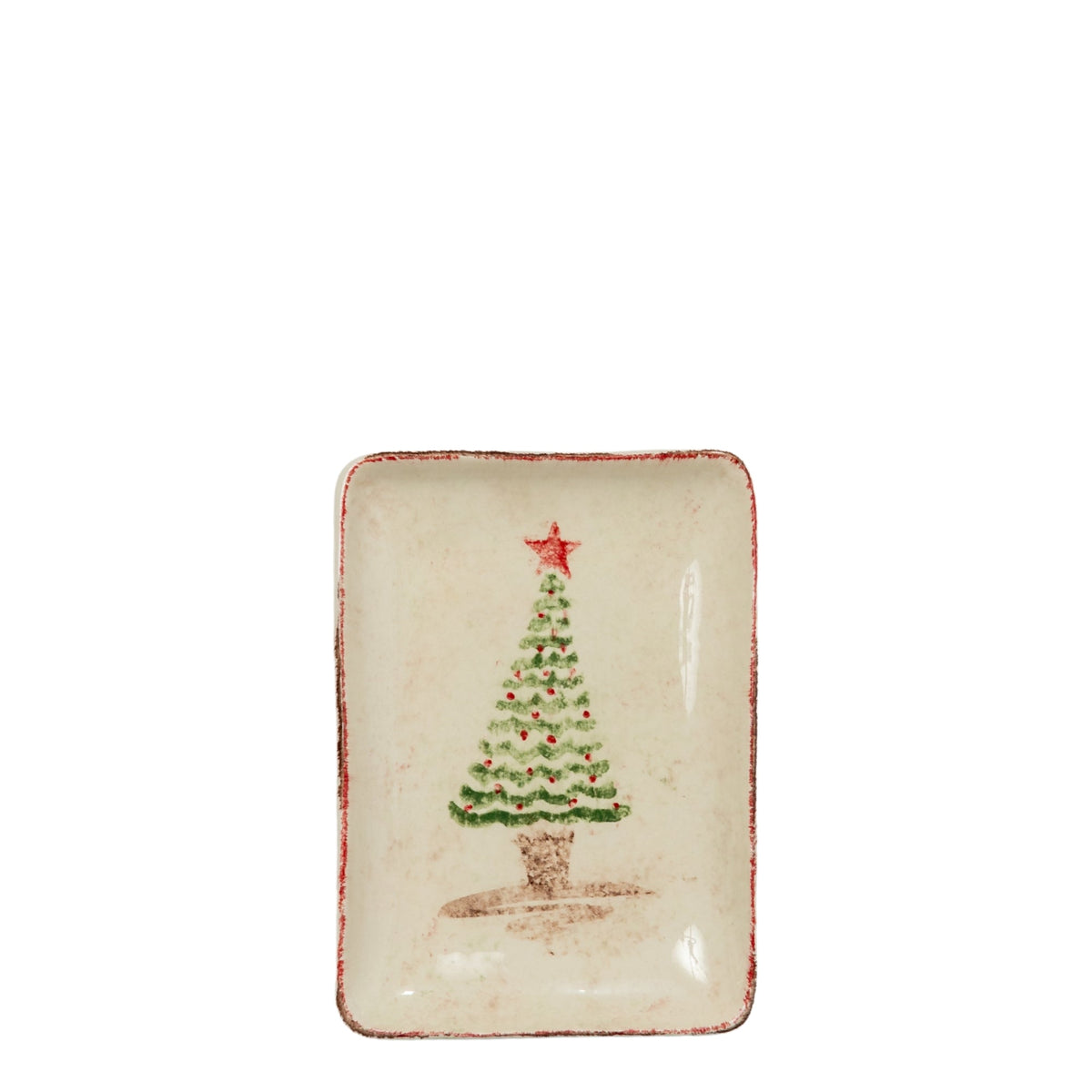 Zafferano America HL00711S4 Holiday Rectangular Tray in Porcelain
