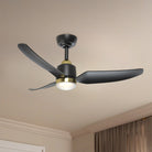 Plafonnier extérieur LED Hugo de Kuzco Lighting CF72942-BG/MB-5CCT Ventilateur  en or brossé/noir mat