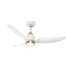 Plafonnier extérieur LED Hugo de Kuzco Lighting CF72942-BG/WH-5CCT Ventilateur  en or brossé/blanc mat