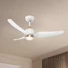 Plafonnier extérieur LED Hugo de Kuzco Lighting CF72942-BG/MB-5CCT Ventilateur  en or brossé/noir mat