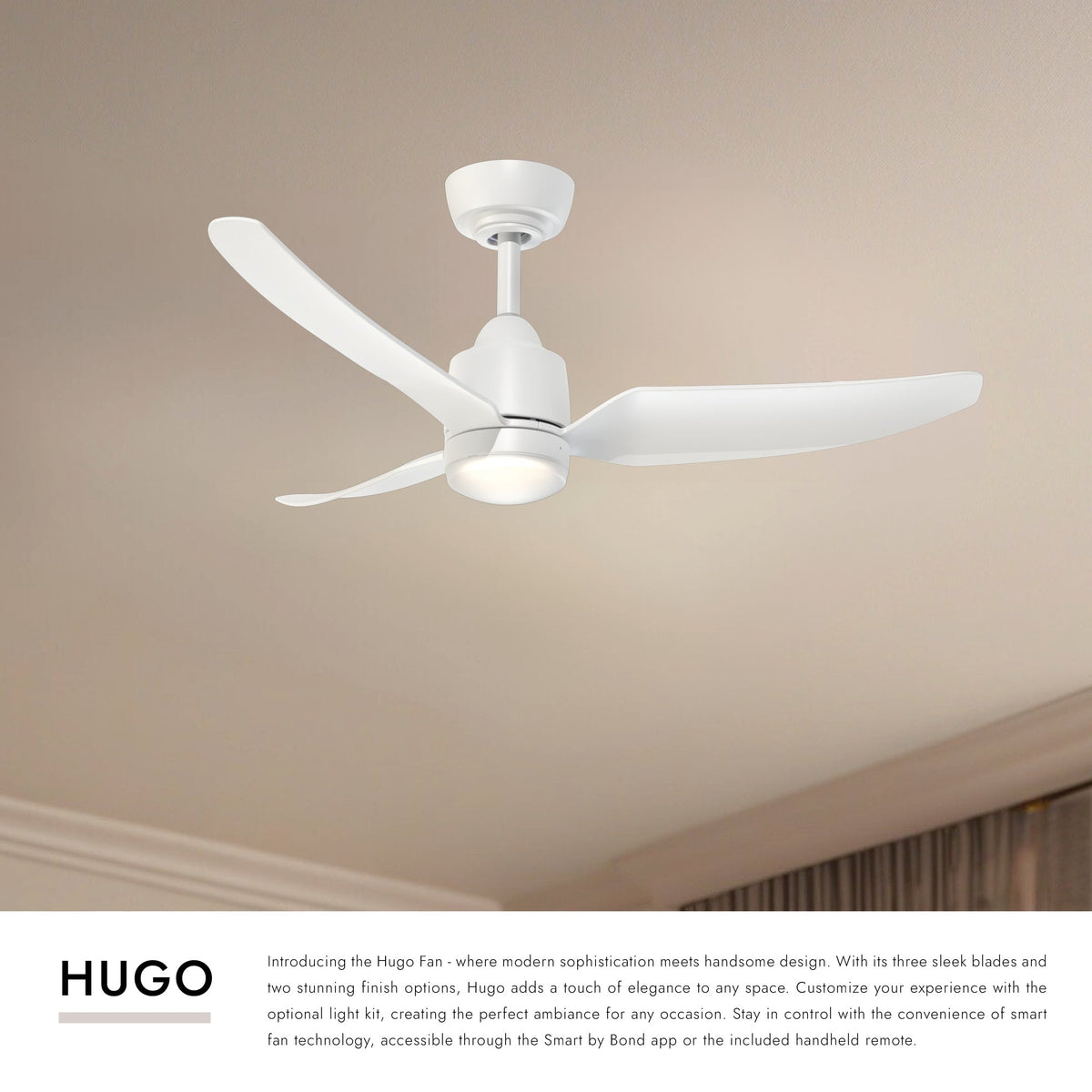 Kuzco Lighting CF72942-WH Hugo LED Exterior Ceiling Fan in Matte White