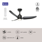 Plafonnier extérieur à DEL Hugo de Kuzco Lighting CF72942-WH Ventilateur  en blanc mat