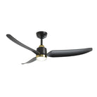 Plafonnier extérieur LED Hugo de Kuzco Lighting CF72952-BG/MB-5CCT Ventilateur  en or brossé/noir mat