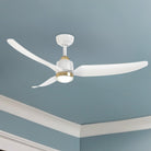 Plafonnier extérieur LED Hugo de Kuzco Lighting CF72952-BG/MB-5CCT Ventilateur  en or brossé/noir mat