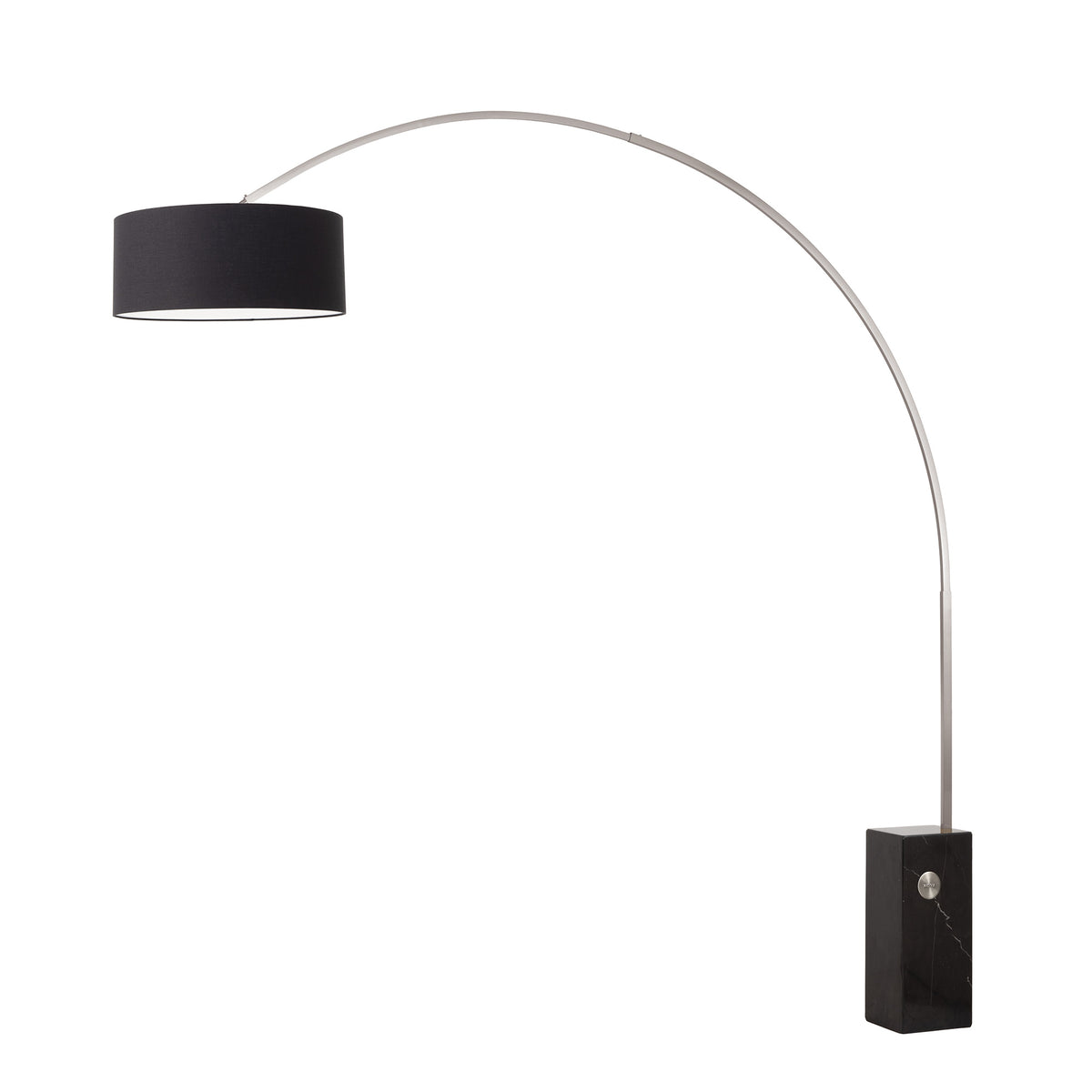 Lampe arc Nova of California 2110812AV Iconic Drum 95"H 1 lumière en nickel noir