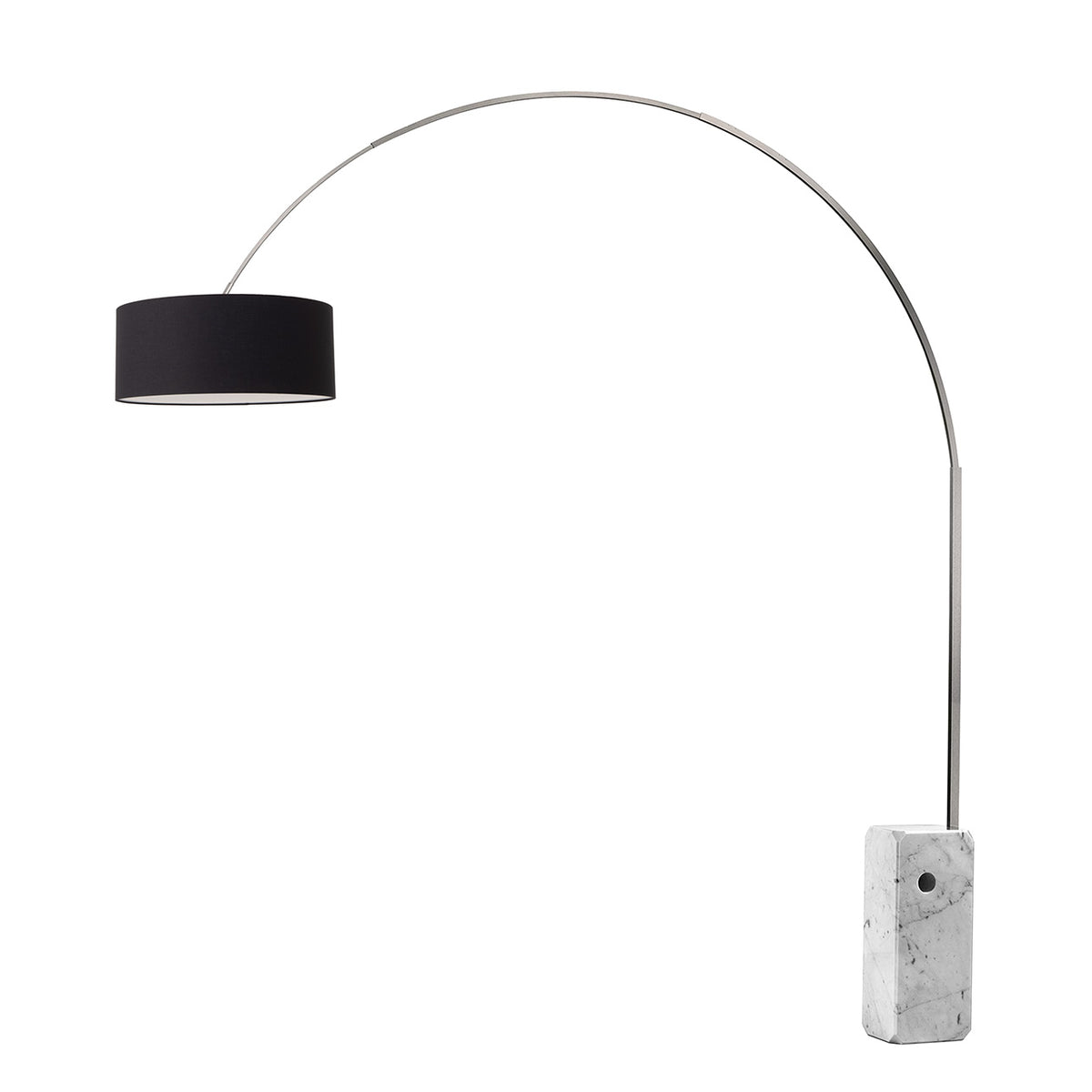 Lampe arc Nova of California 2110812AV Iconic Drum 95"H 1 lumière en nickel noir