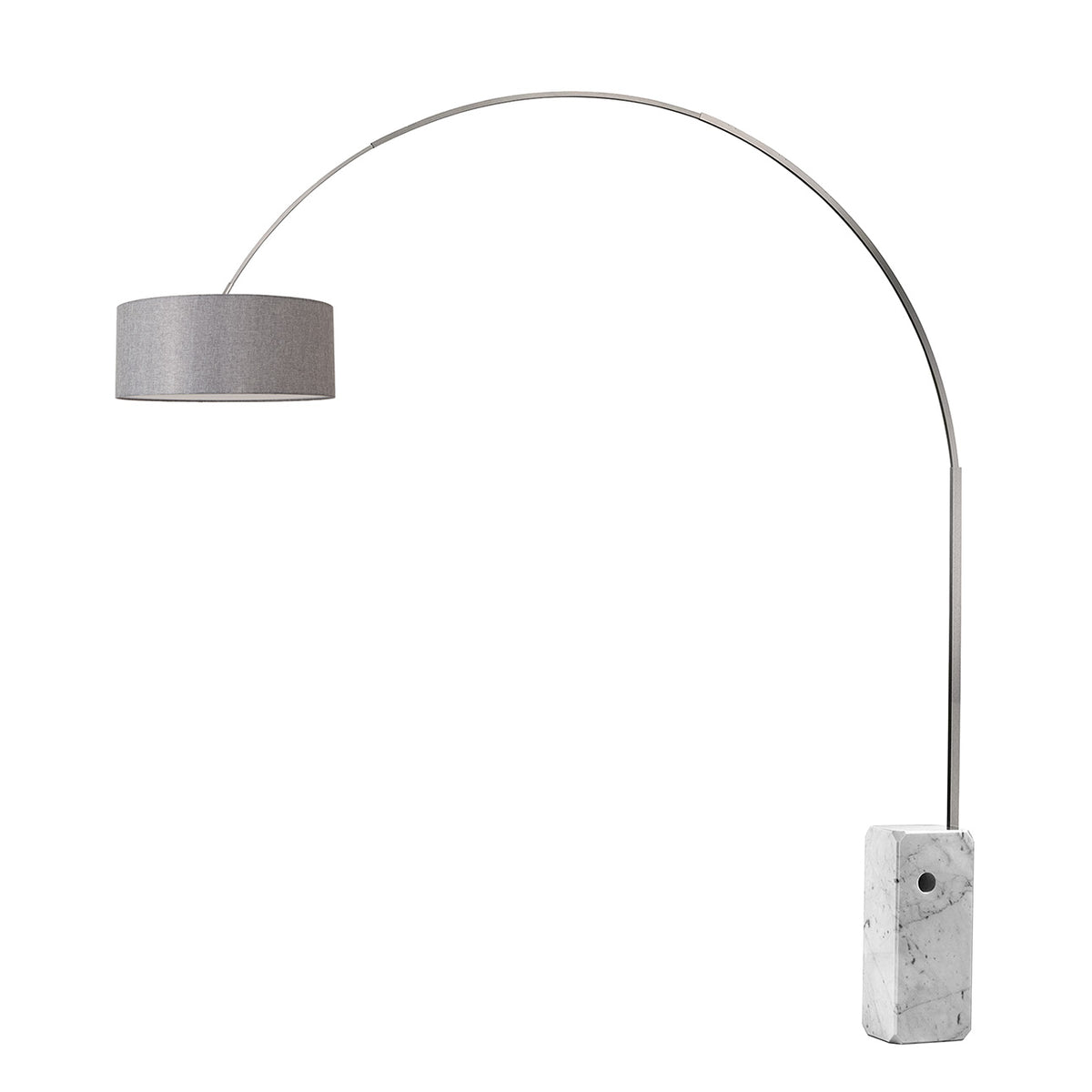 Lampe arc Nova of California 2110812AV Iconic Drum 95"H 1 lumière en nickel noir