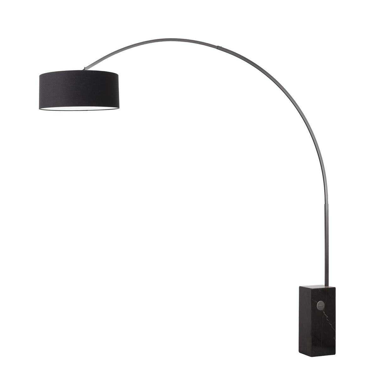 Lampe arc Nova of California 2110812AV Iconic Drum 95"H 1 lumière en nickel noir