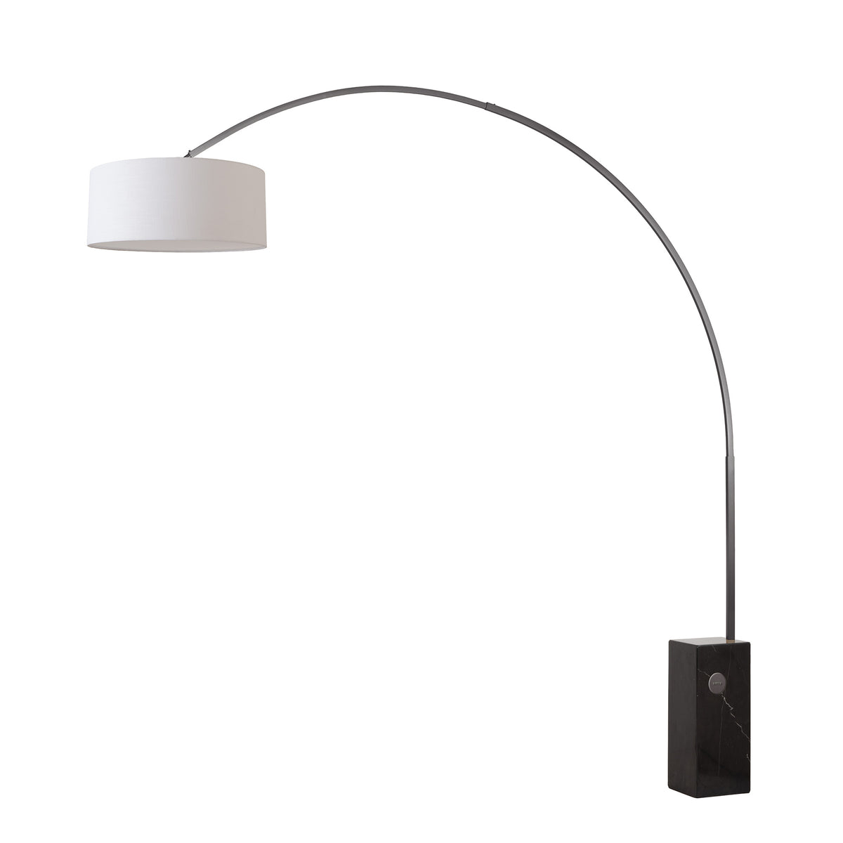Lampe arc Nova of California 2110812AV Iconic Drum 95"H 1 lumière en nickel noir