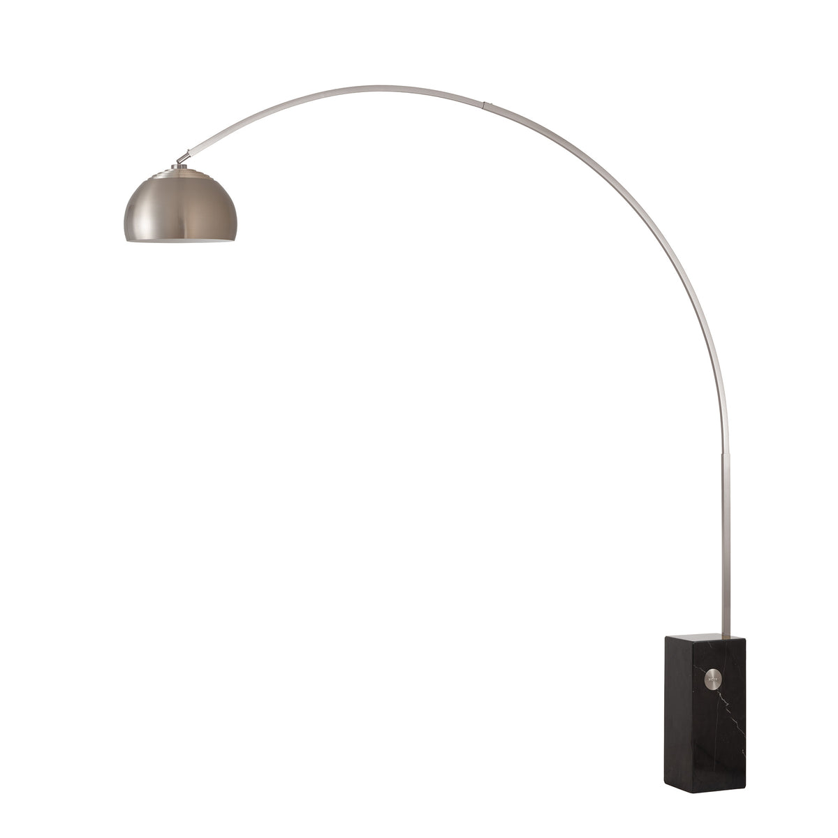 Lampe arc iconique Nova of California 2113812SN demi-dôme 95 po H 1 lumière en nickel noir