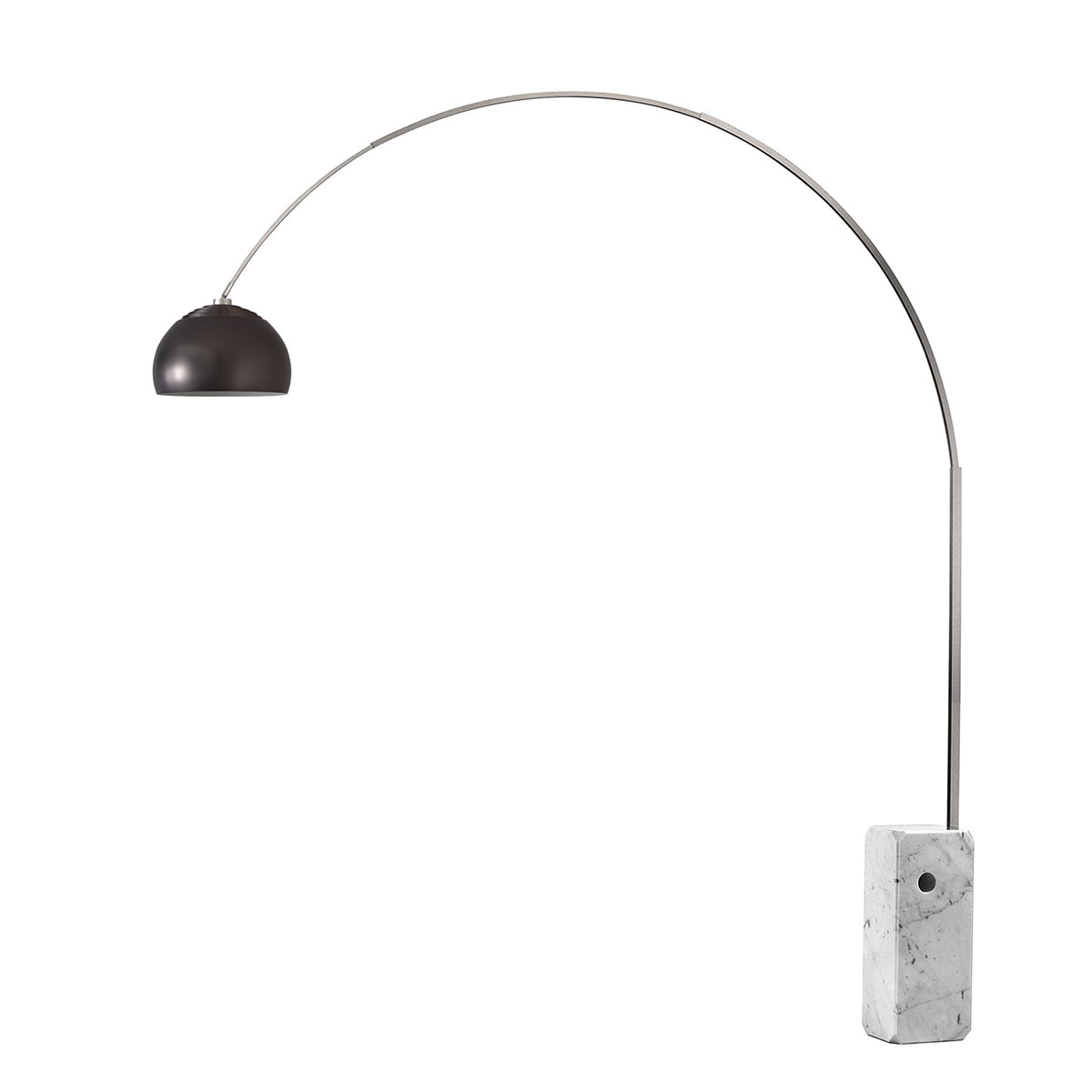 Lampe arc iconique Nova of California 2113812SN demi-dôme 95 po H 1 lumière en nickel noir