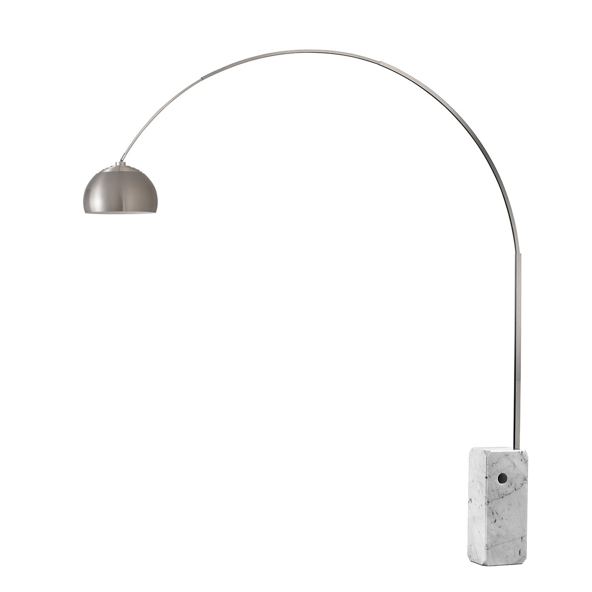 Lampe arc iconique Nova of California 2113812SN demi-dôme 95 po H 1 lumière en nickel noir