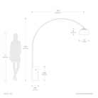 Lampe arc iconique Nova of California 2113812SN demi-dôme 95 po H 1 lumière en nickel noir