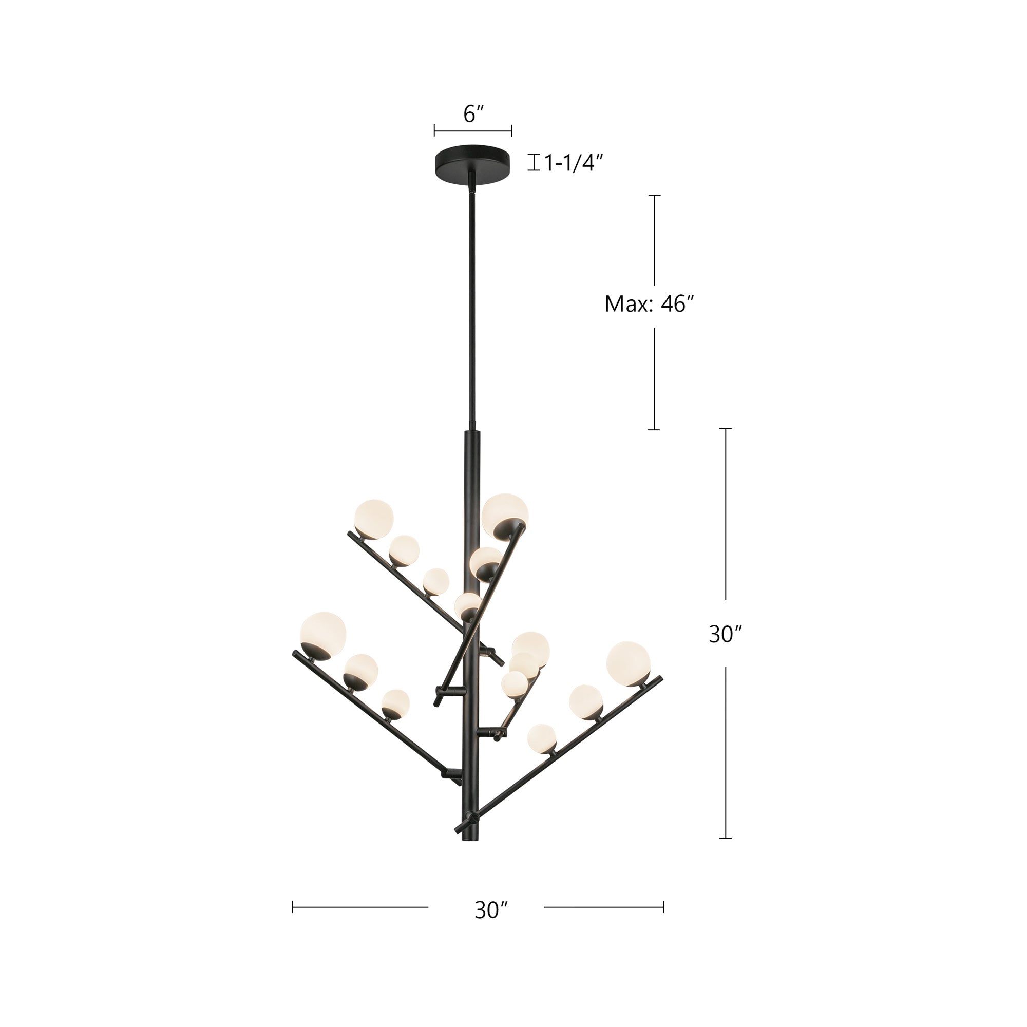 Kuzco Lighting CH55530-BKOP Cypress Chandelier