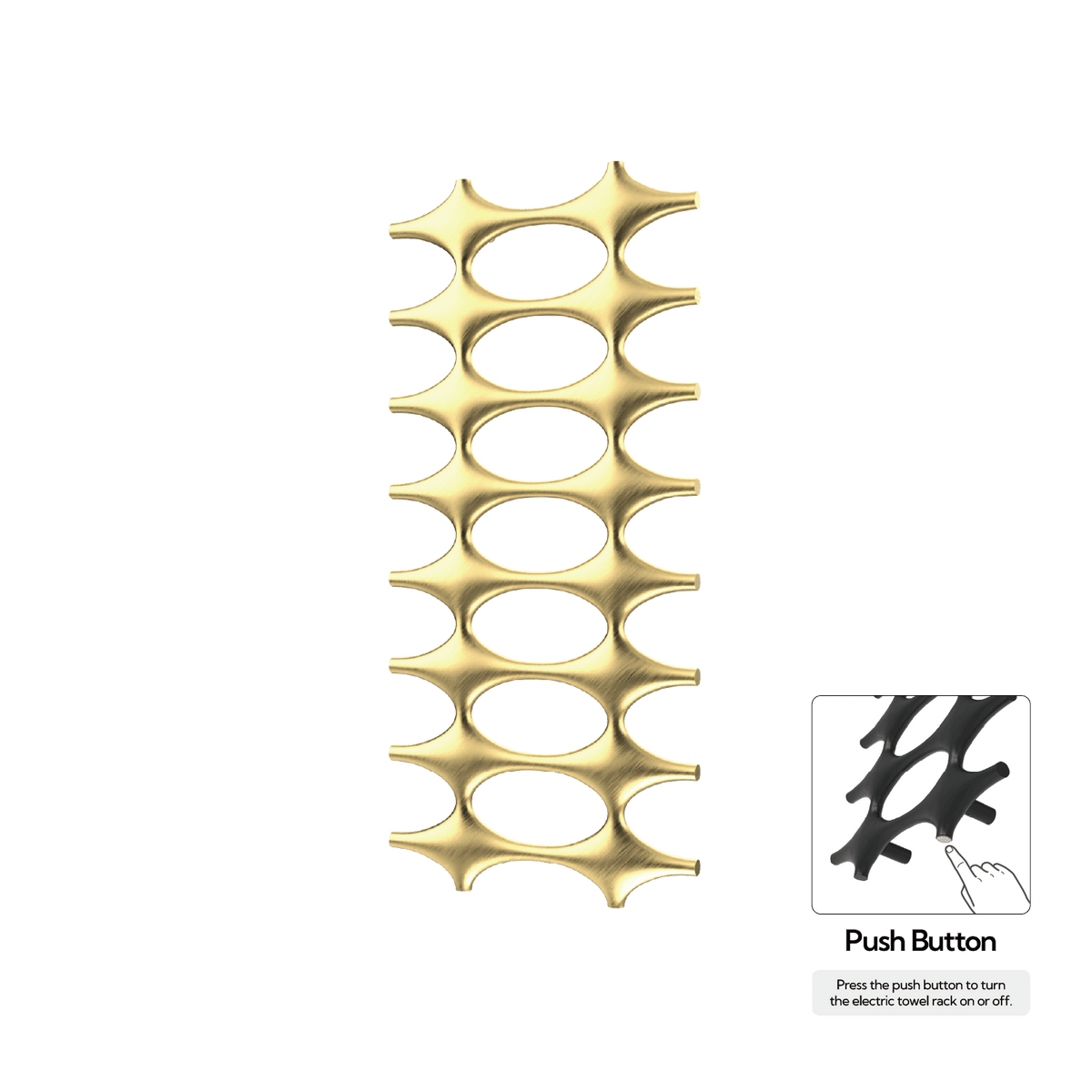 P&Bhusri K015-L-BLG-N K015 Towel Warmer in PVD Brushed Luxury Gold