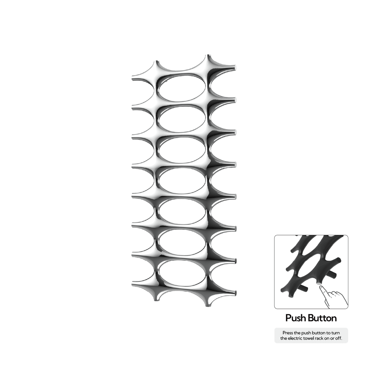 P&Bhusri K015-L-CHR-N K015 Towel Warmer in Polished Chrome