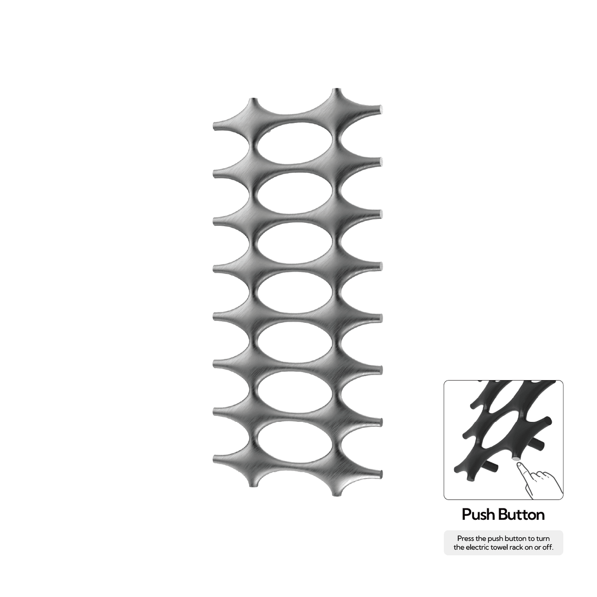 P&Bhusri K015-L-GML-N K015 Towel Warmer in PVD Gun Metal