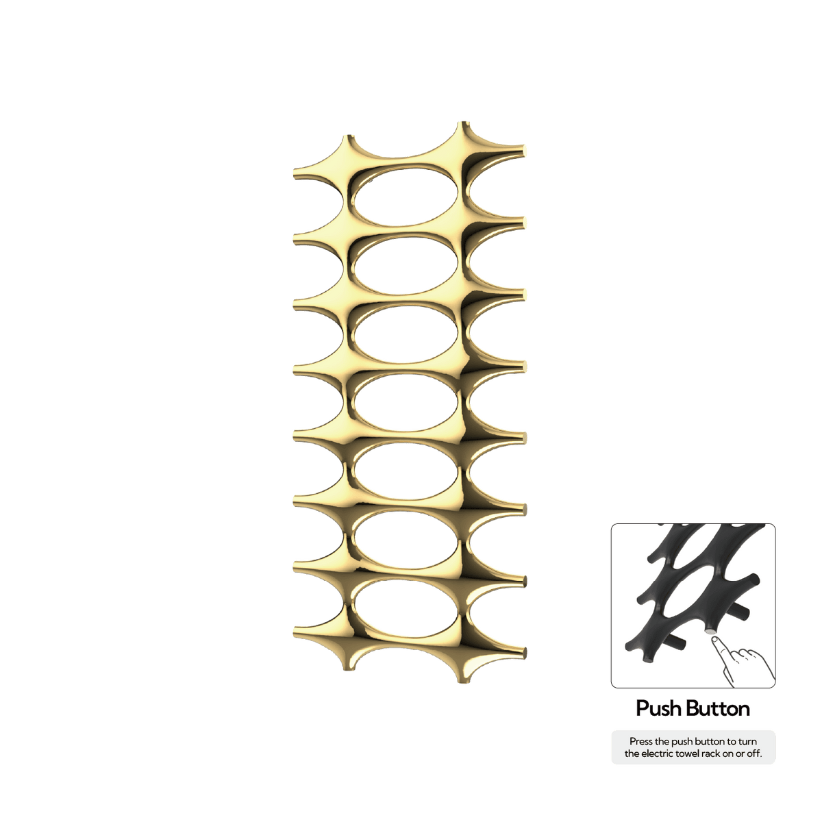 P&Bhusri K015-L-LGD-N K015 Towel Warmer in PVD Polished Luxury Gold